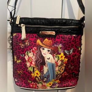 NWT Nicole Lee Vibrant Pink Leopard Cowgirl  Bag